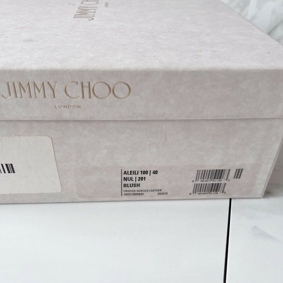 NIB Jimmy Choo Aleili 100 Leather Platform Wedge Sandals Blush Size US 10 EU 40 - Picture 12 of 12